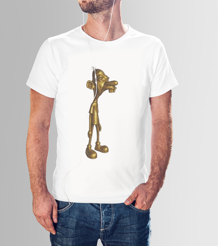 Neegy Meme Cartoon Golden Character Statue T-Shirt