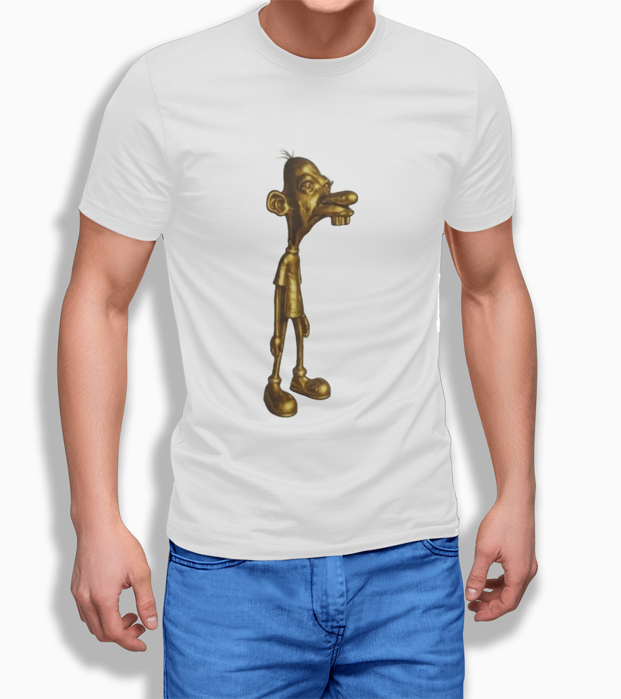 Neegy Meme Cartoon Golden Character Statue T-Shirt