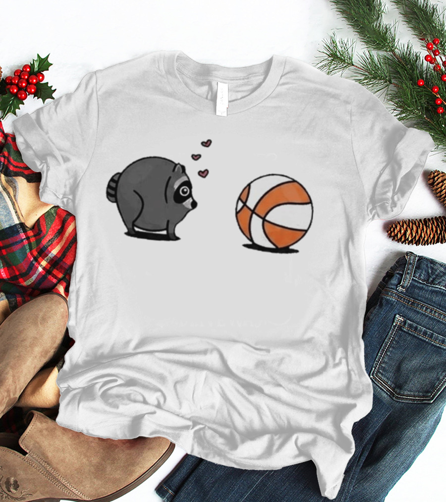 Seattle Storm Raccoon Hearts Basketball Jimothy Loves Hoops T-Shirt
