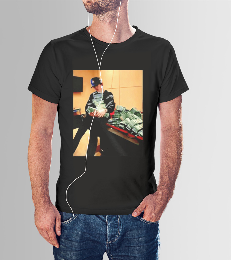 Balenciaga Black Long Sleeve With RALEC And Los Angeles Cap T-Shirt