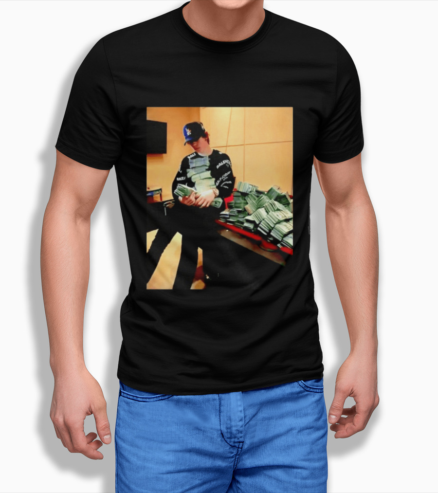 Balenciaga Black Long Sleeve With RALEC And Los Angeles Cap T-Shirt