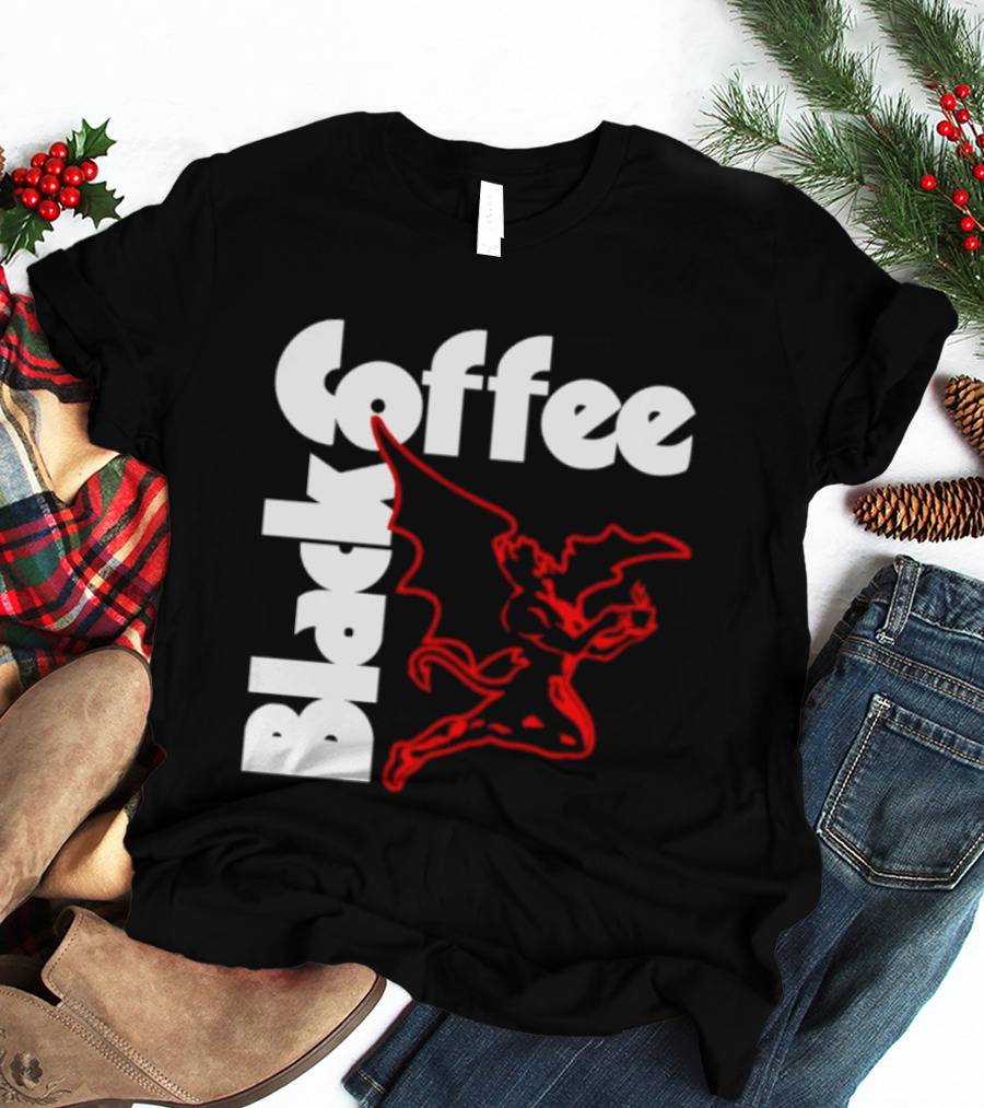 Black Coffee Devil Caffeine Drinking T-Shirt