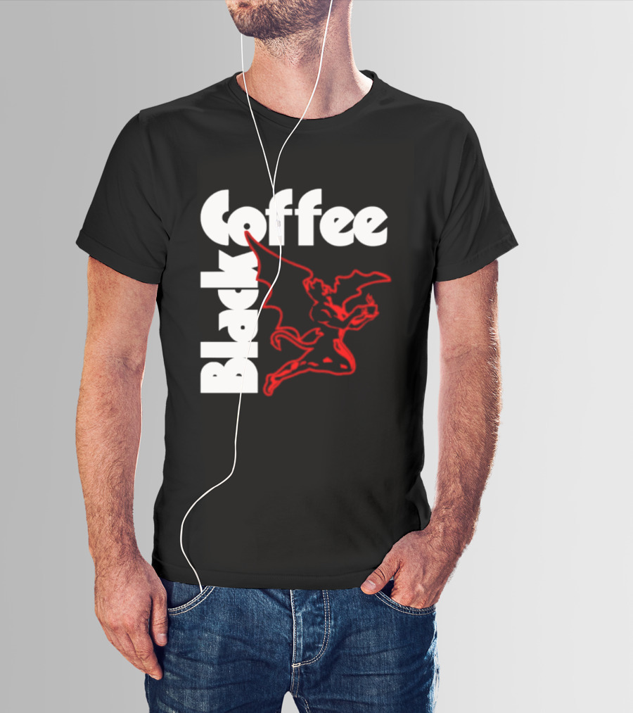 Black Coffee Devil Caffeine Drinking T-Shirt