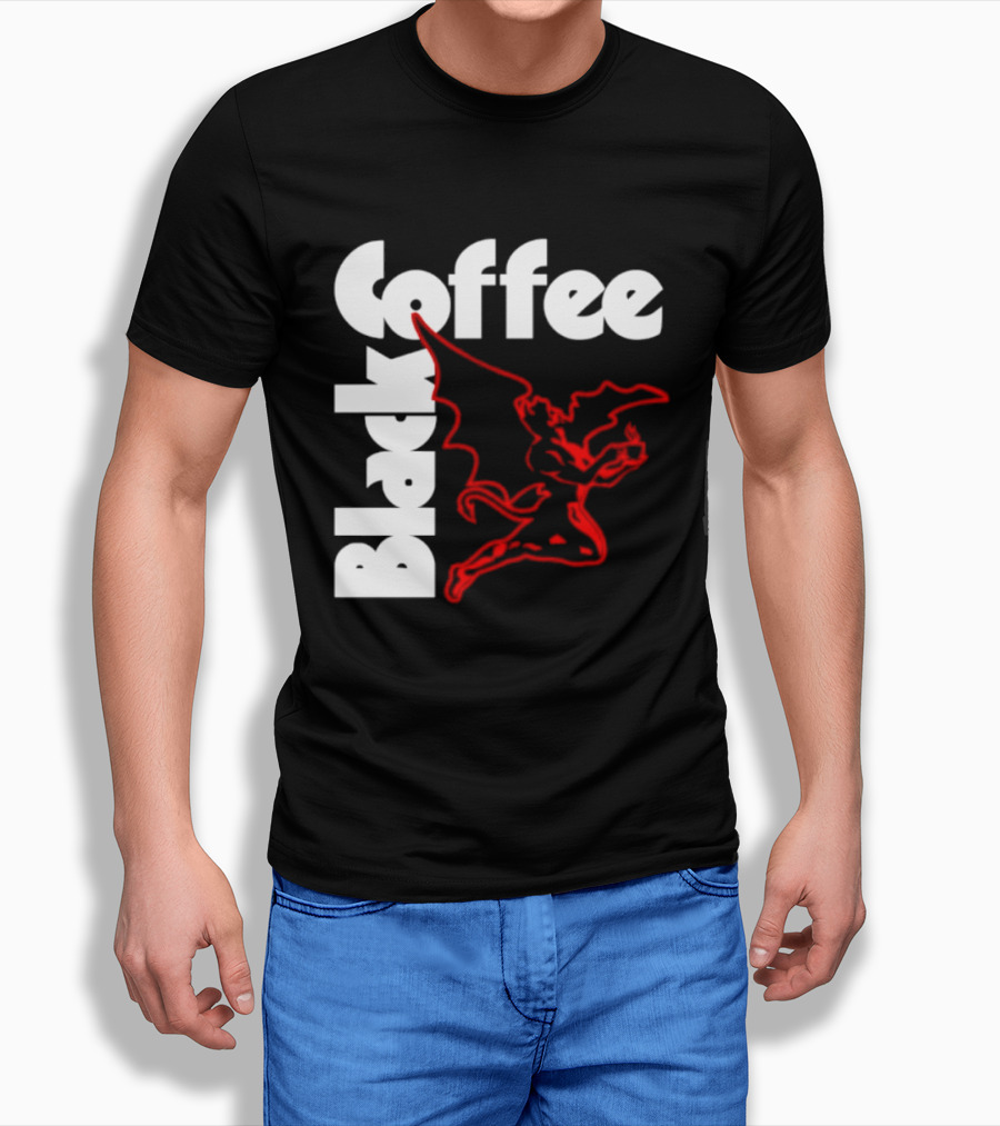 Black Coffee Devil Caffeine Drinking T-Shirt