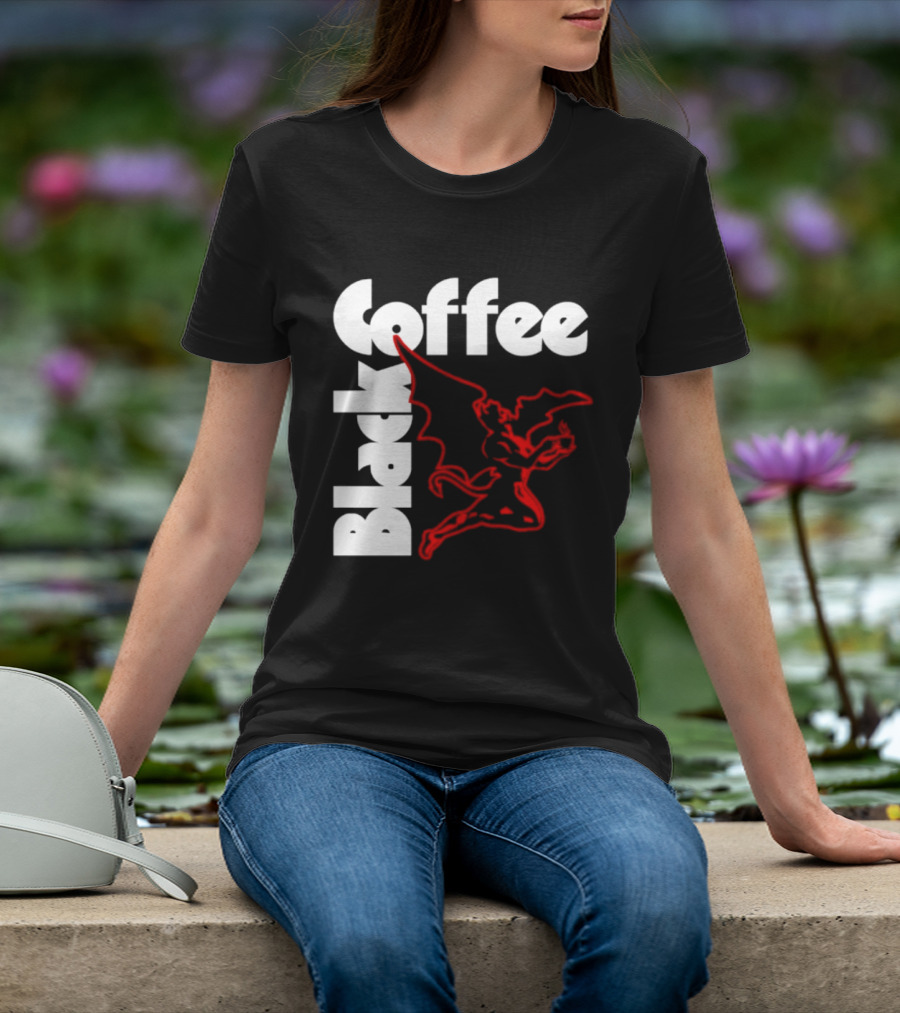 Black Coffee Devil Caffeine Drinking T-Shirt