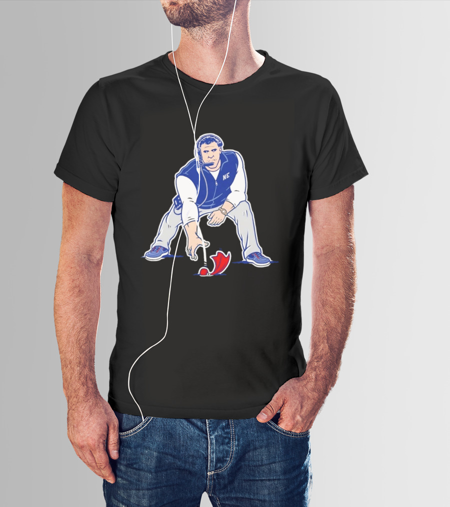 New England Patriots NE Coach Three Point Stance T-Shirt
