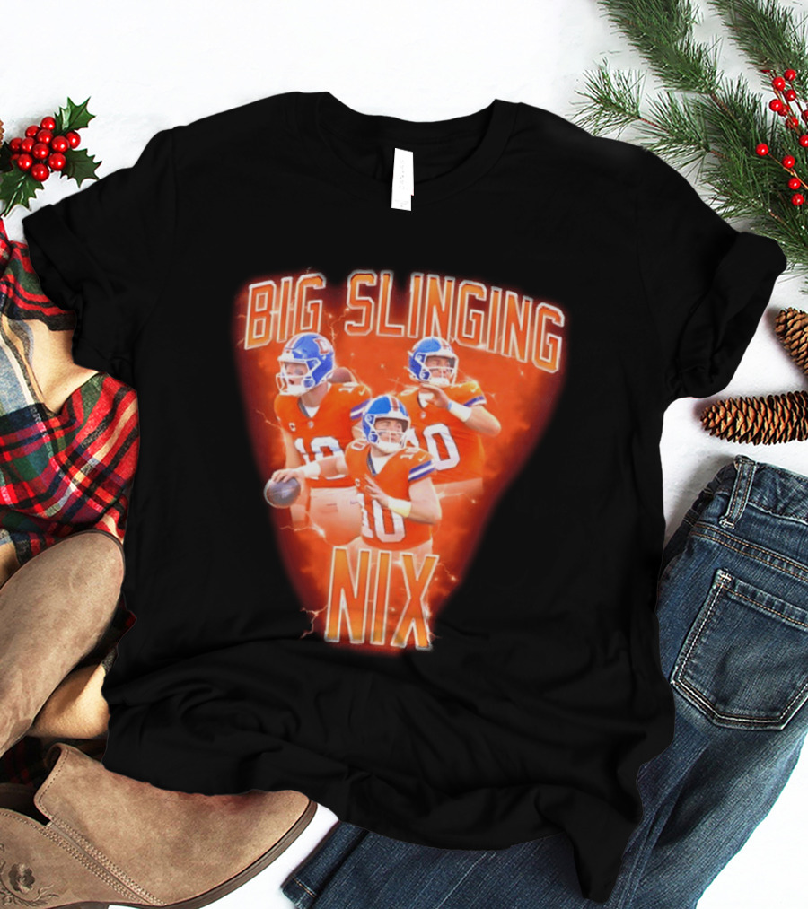 Denver Broncos Big Slinging Bo Nix Collage T-Shirt