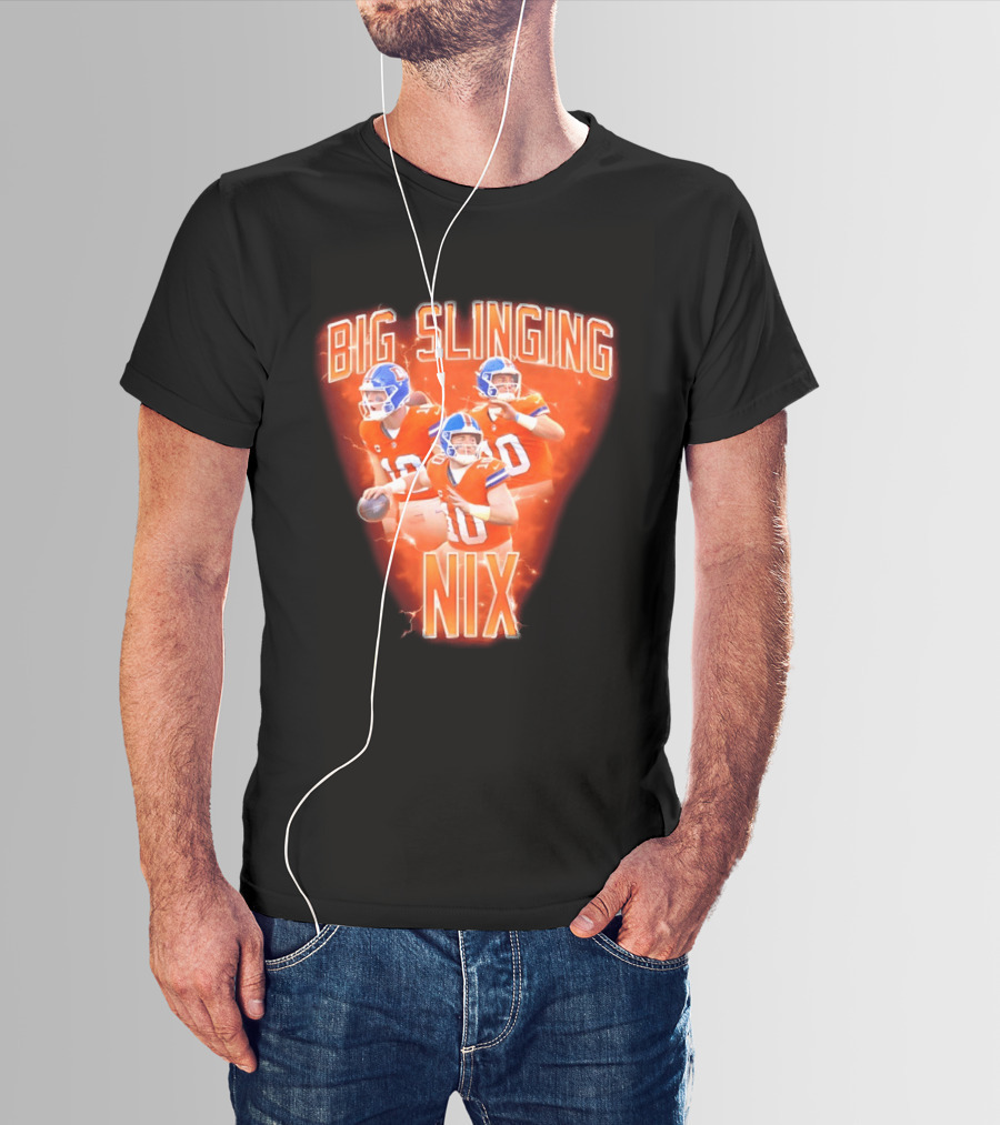 Denver Broncos Big Slinging Bo Nix Collage T-Shirt