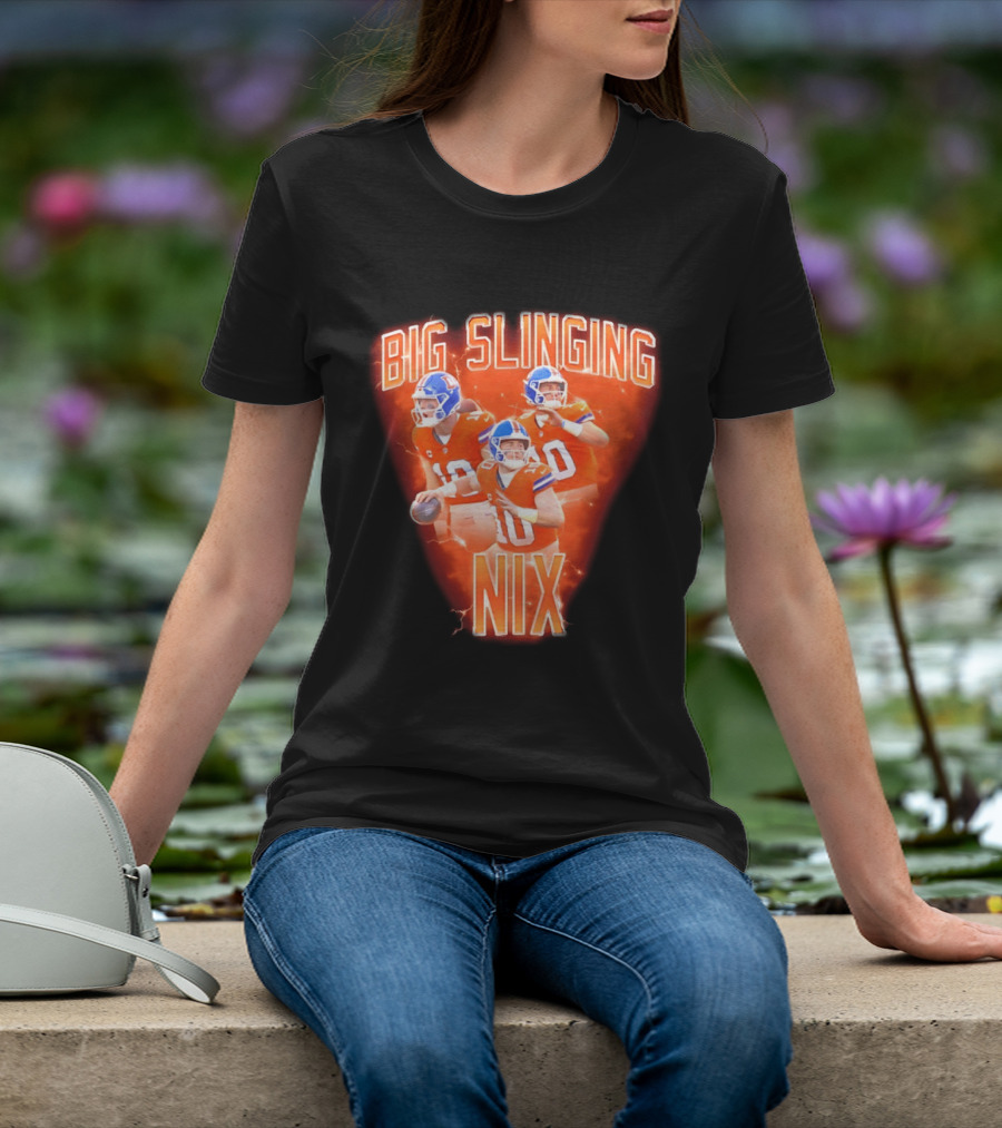 Denver Broncos Big Slinging Bo Nix Collage T-Shirt