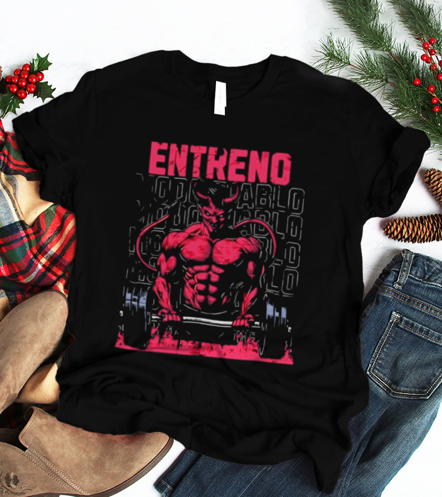 Entreno Modo Diablo Bodybuilder Devil Weightlifting T-Shirt