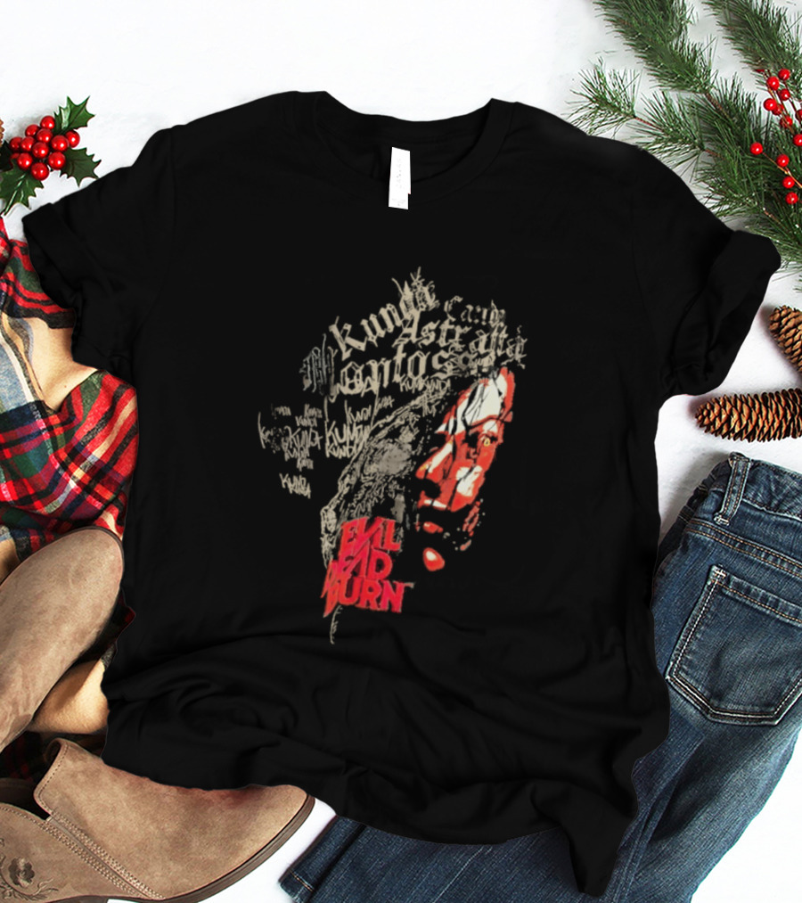 Kunda Astaroth Manto Satta Evil Dead Burn Face Typographic T-Shirt