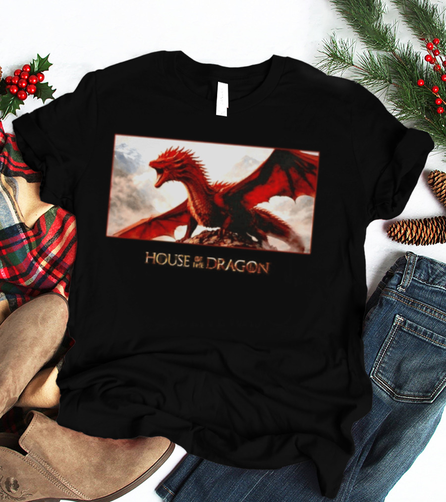 House Of The Dragon Caraxes War Memorial Mountains Scene T-Shirt