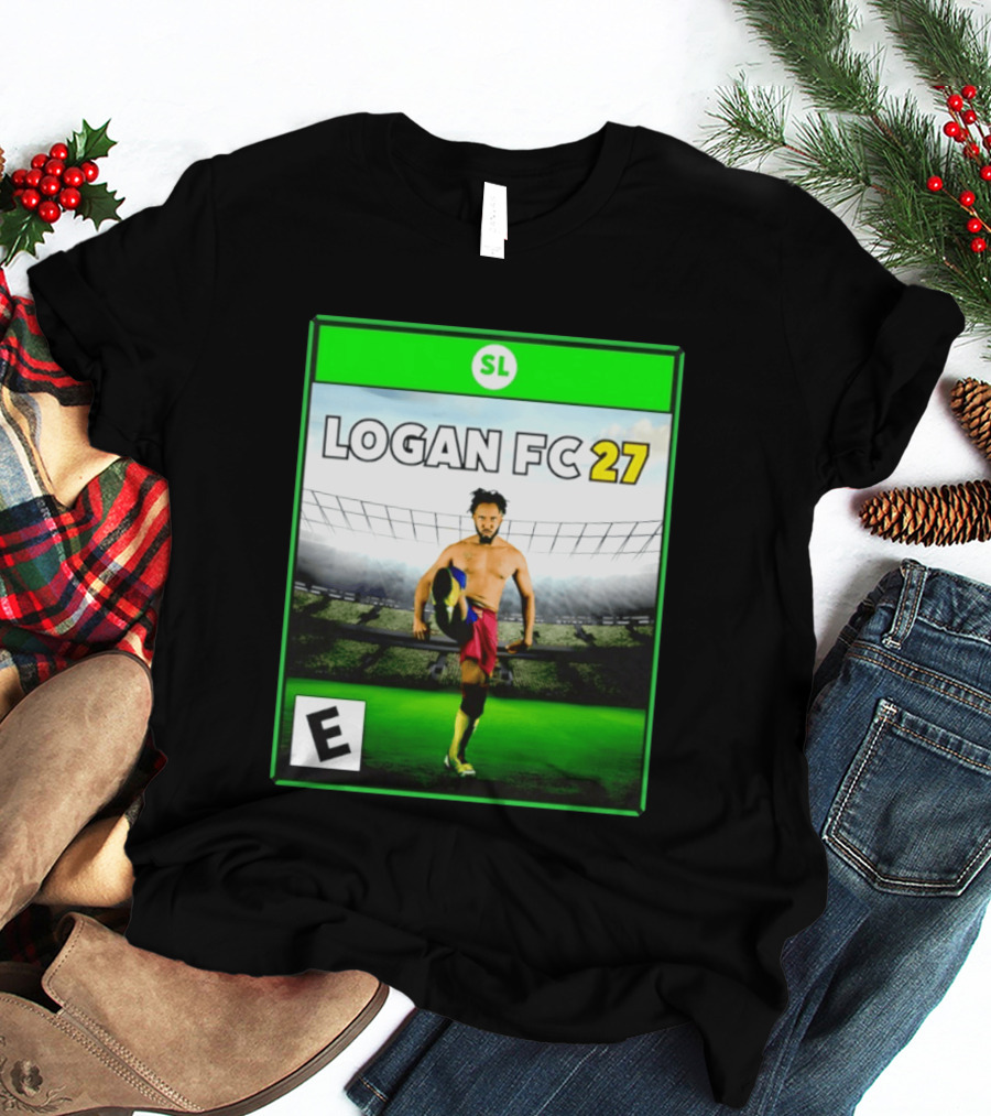 LOGAN FC 27 Soccer Game Box Art With Player In Stadium T-Shirt