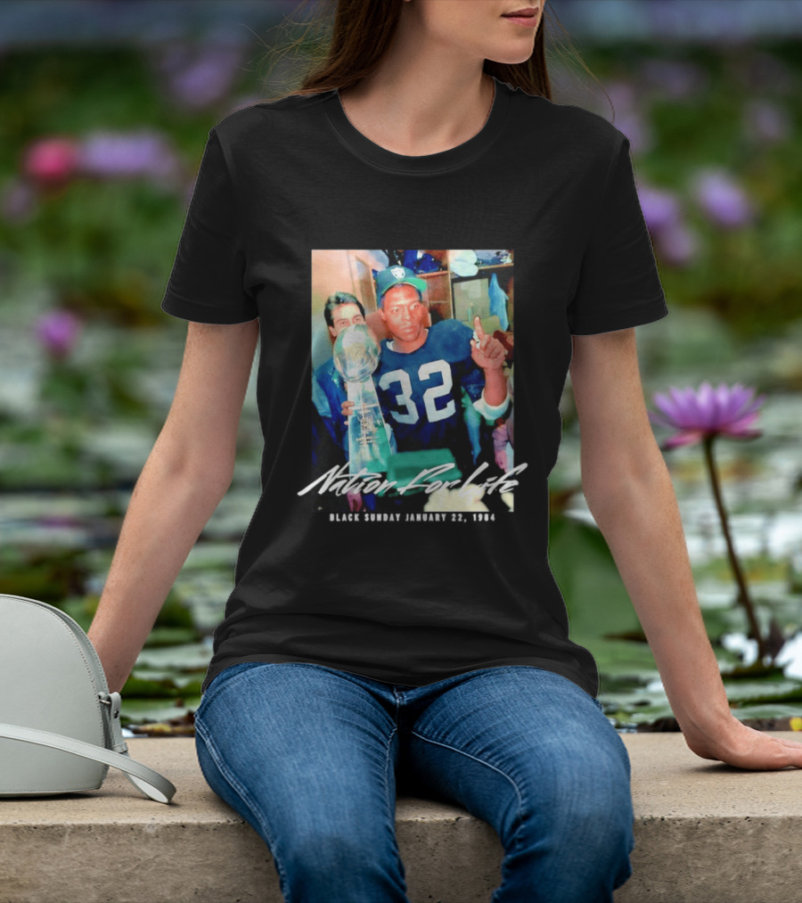 Marcus Allen Nation For Life Black Sunday January 22 1984 T-Shirt
