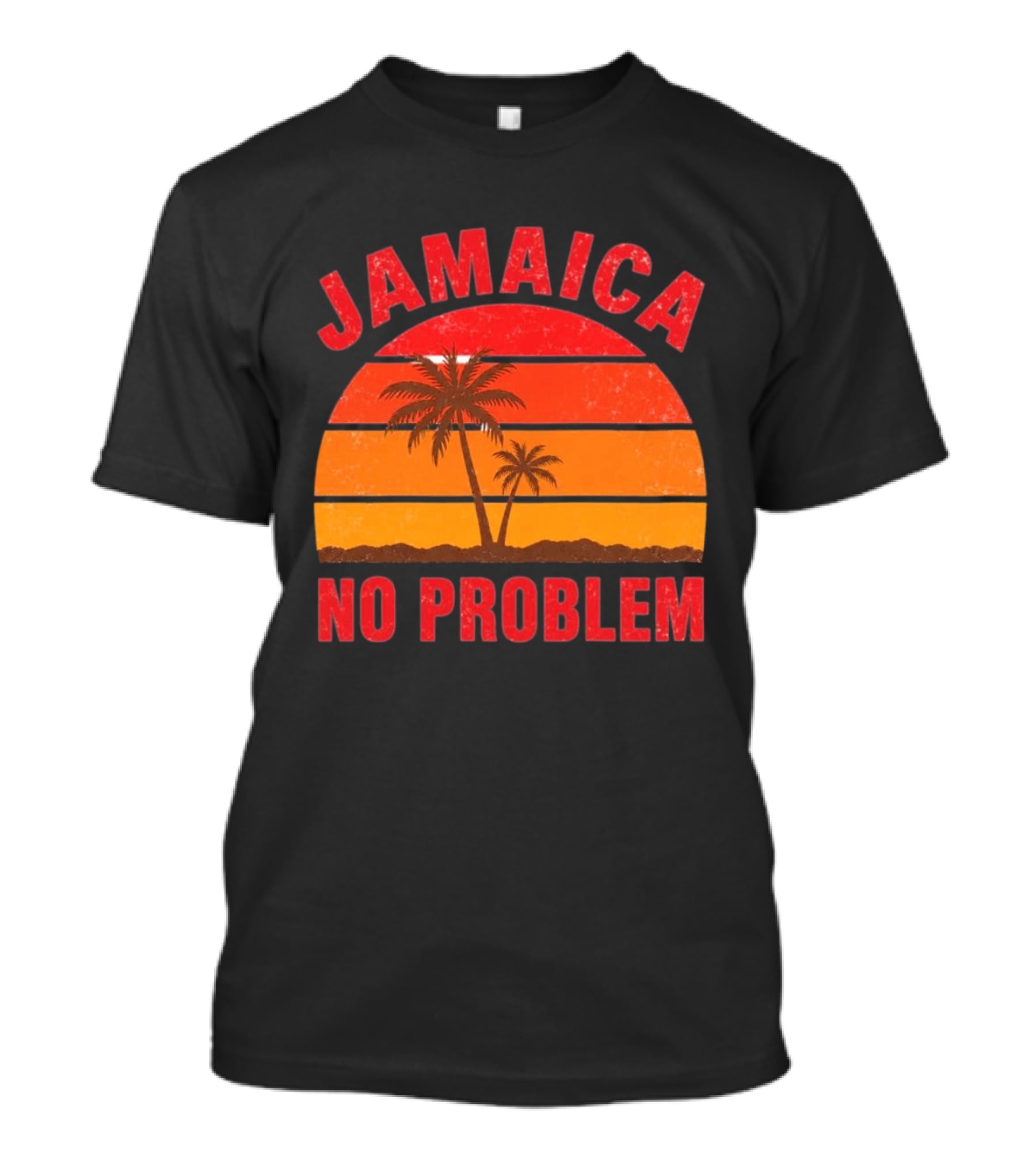 Jamaica No Problem Sunset Palm Trees Vintage Island Vibes T-Shirt
