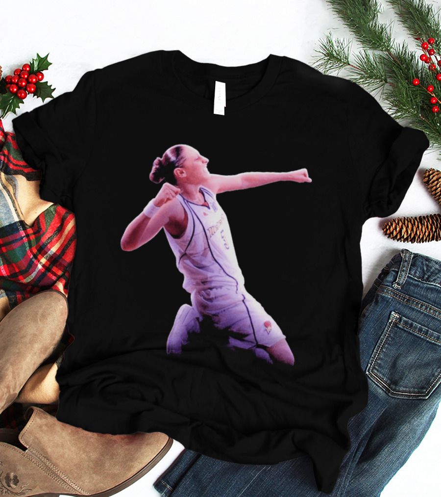 Taurasi Number 5 White Jersey Phoenix Mercury Victory Pose T-Shirt