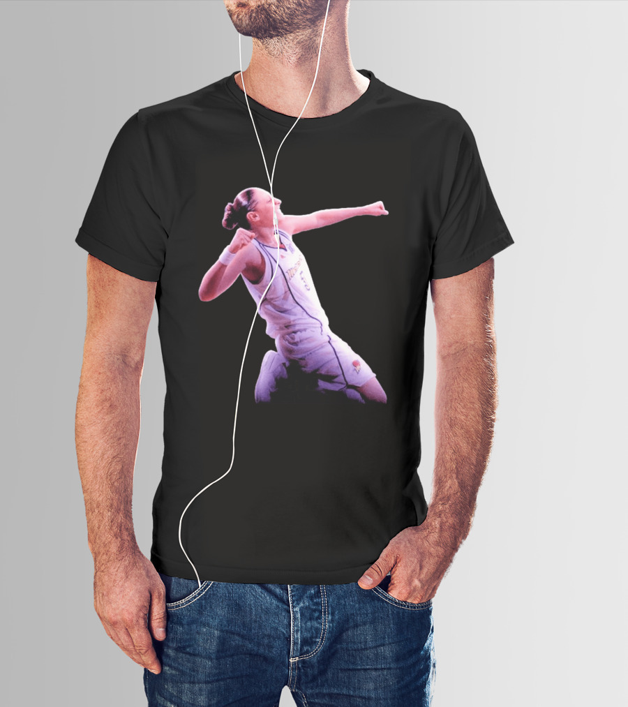 Taurasi Number 5 White Jersey Phoenix Mercury Victory Pose T-Shirt