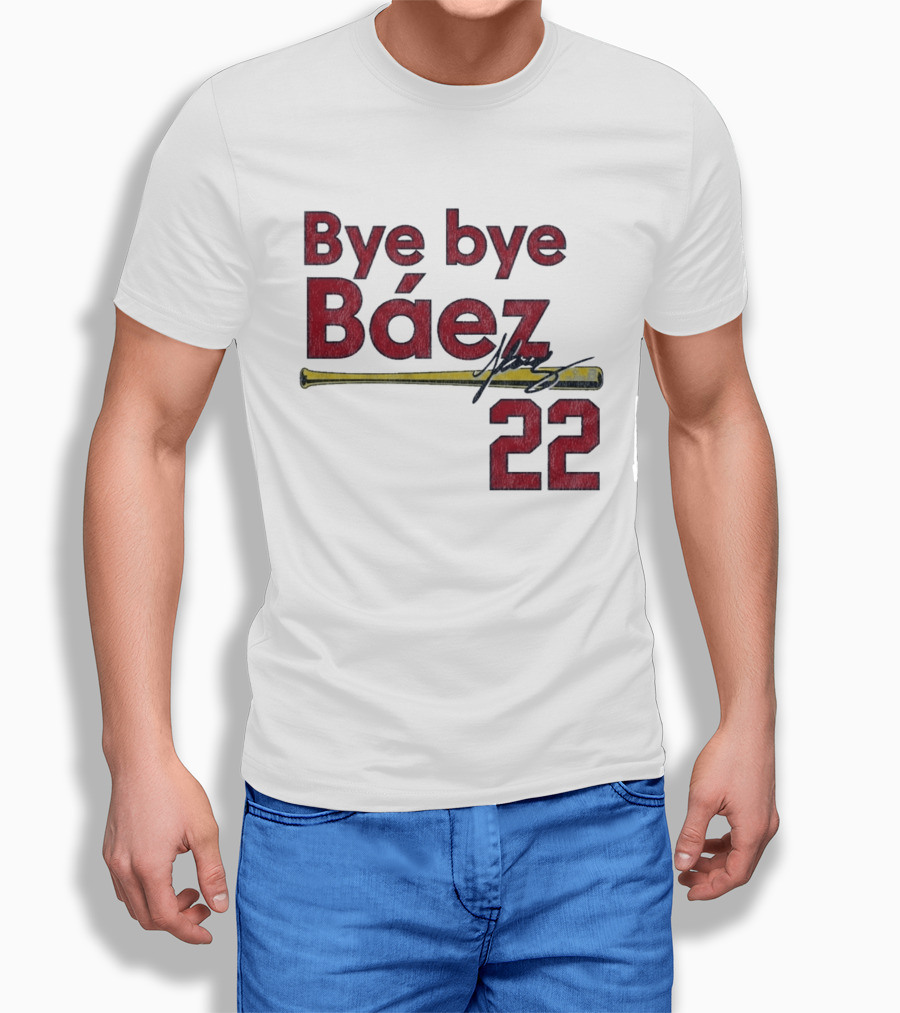 Bye Bye Báez St. Louis Cardinals MLB 2026 Number 22 Baseball Bat Signature T-Shirt