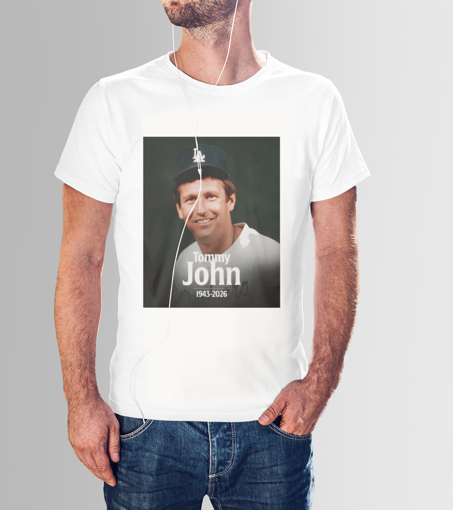 Tommy John 1943 2026 Los Angeles Baseball Memoriam T-Shirt