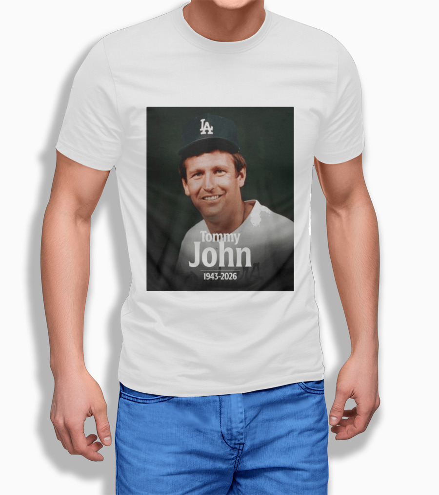 Tommy John 1943 2026 Los Angeles Baseball Memoriam T-Shirt