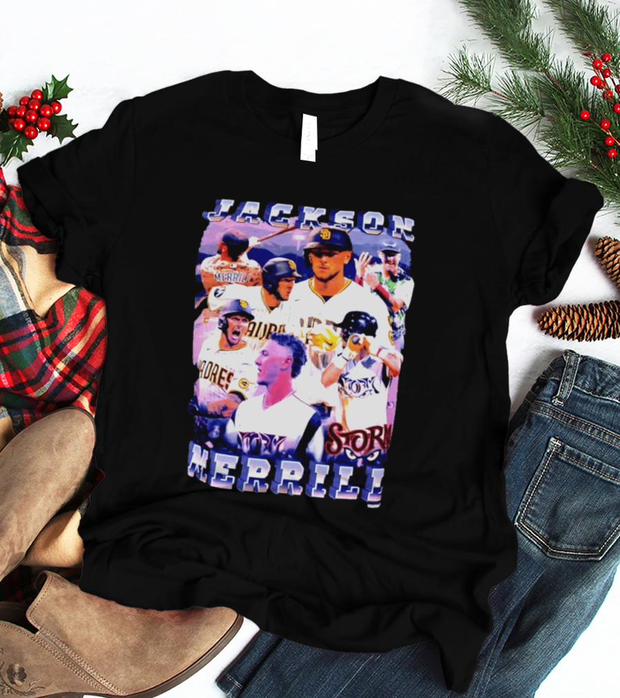 Jackson Merrill Padres Storm Baseball Collage San Diego T-Shirt