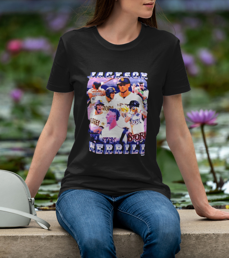 Jackson Merrill Padres Storm Baseball Collage San Diego T-Shirt
