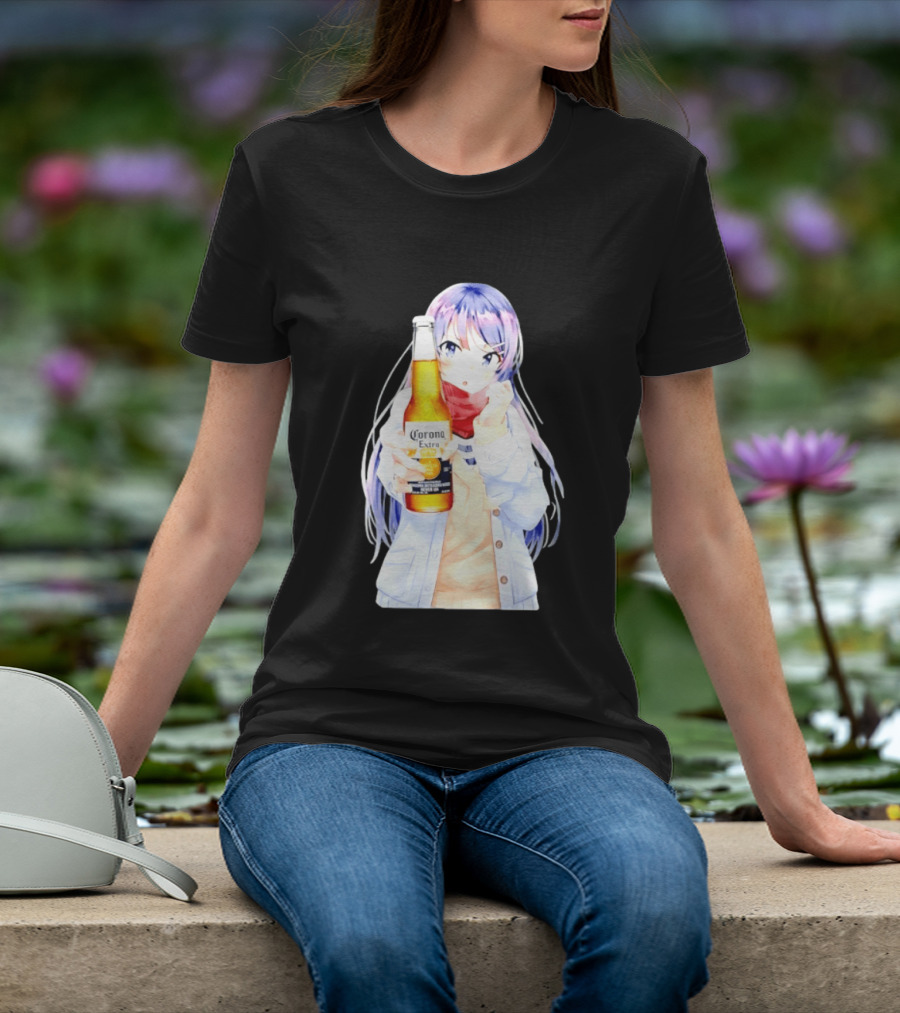 Mai Sakurajima Holding Corona Extra Rascal Does Not Dream Of Bunny Girl Senpai Anime T-Shirt
