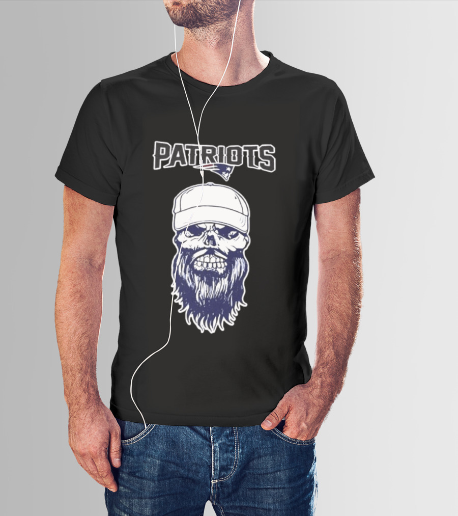 New England Patriots Luke Combs Skull Gillette Stadium Two Sided T-Shirt