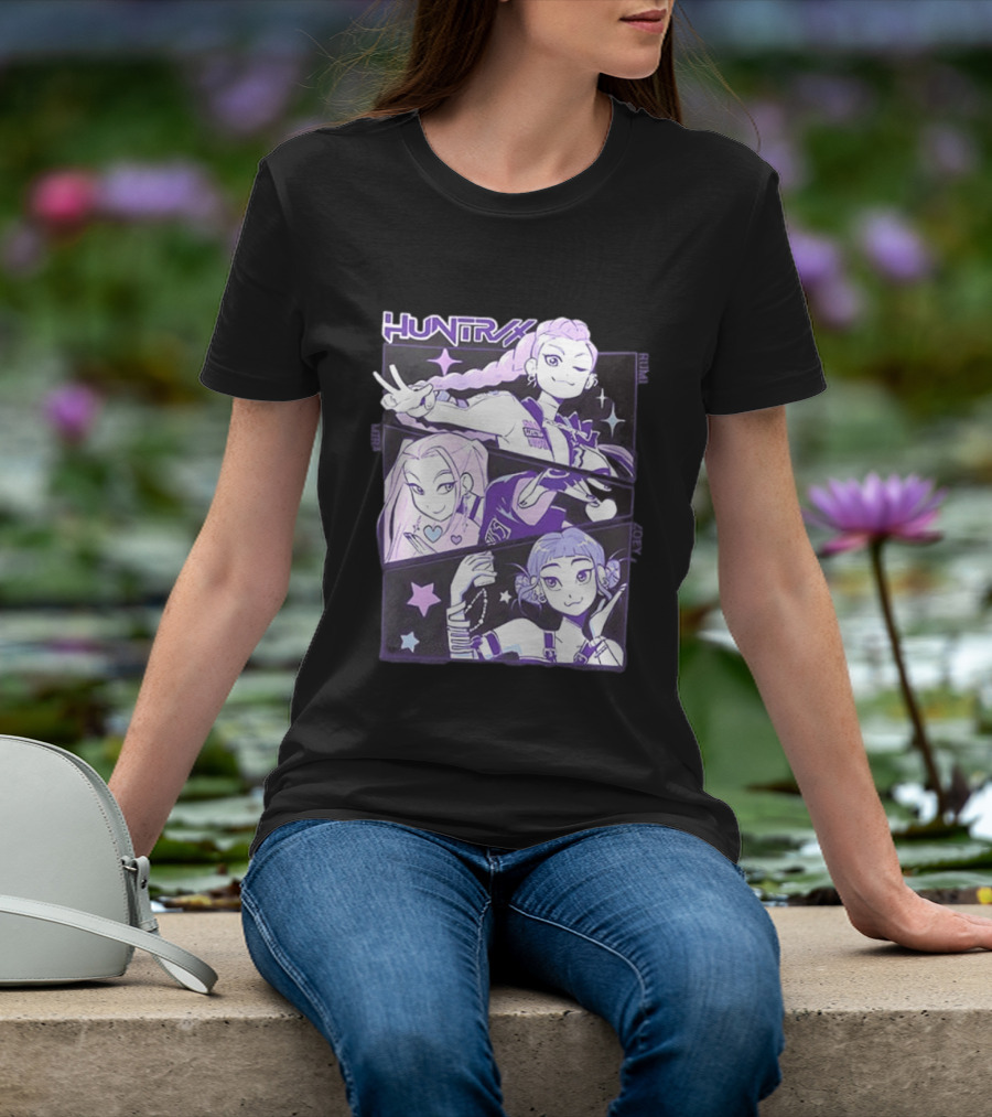 Huntrix Rumi Mira Zoey K POP World Tour Demon Hunters 2 Sided T-Shirt