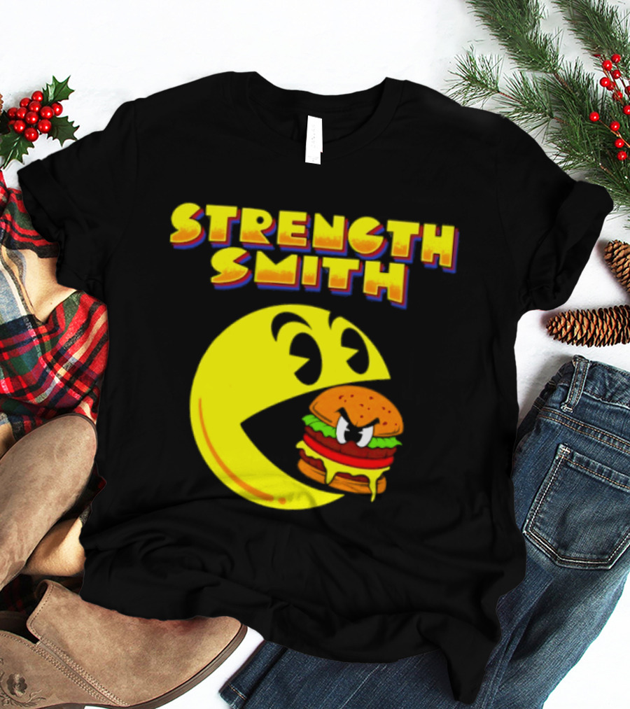 Strength Smith Pac Man Vs Burger Gaming Showdown T-Shirt