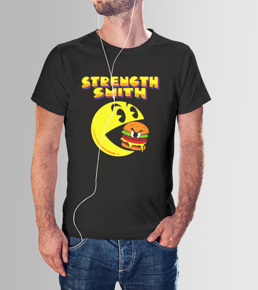 Strength Smith Pac Man Vs Burger Gaming Showdown T-Shirt