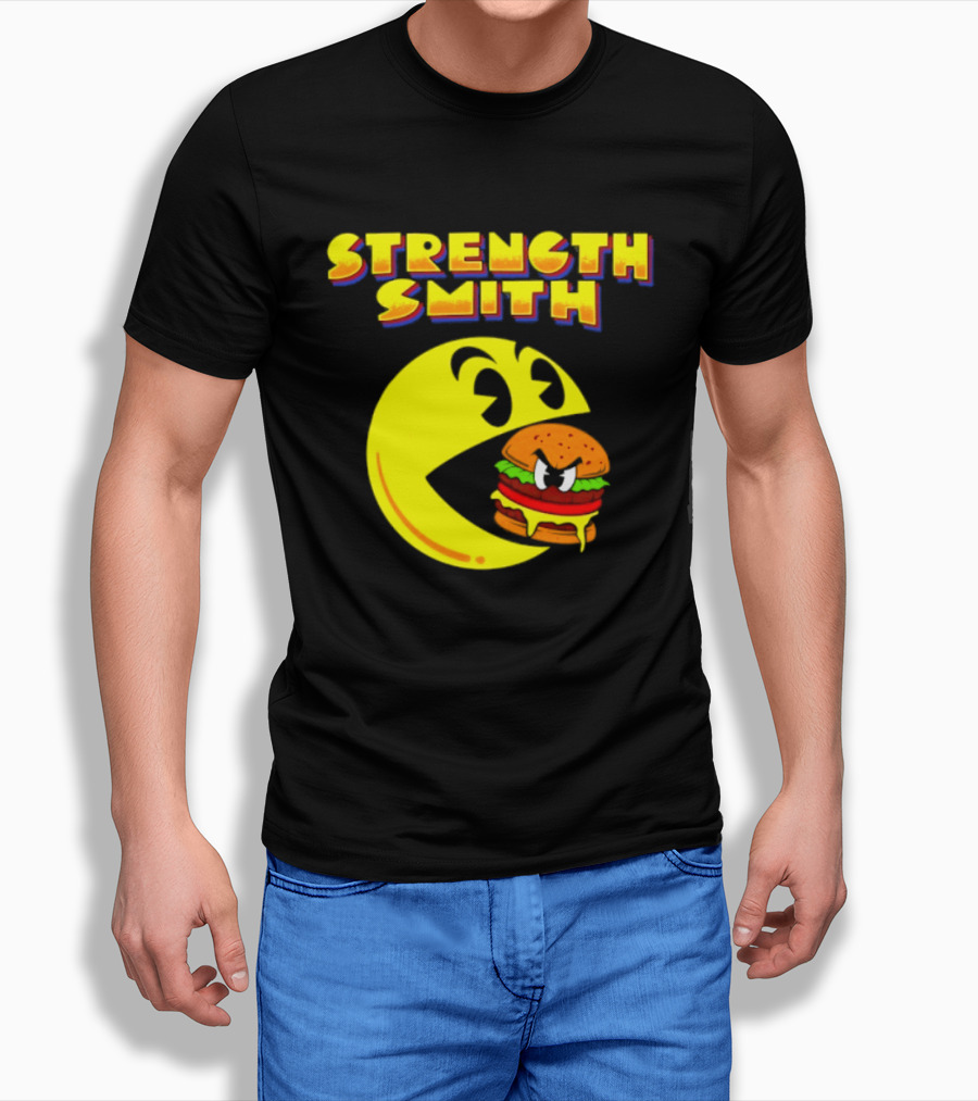 Strength Smith Pac Man Vs Burger Gaming Showdown T-Shirt