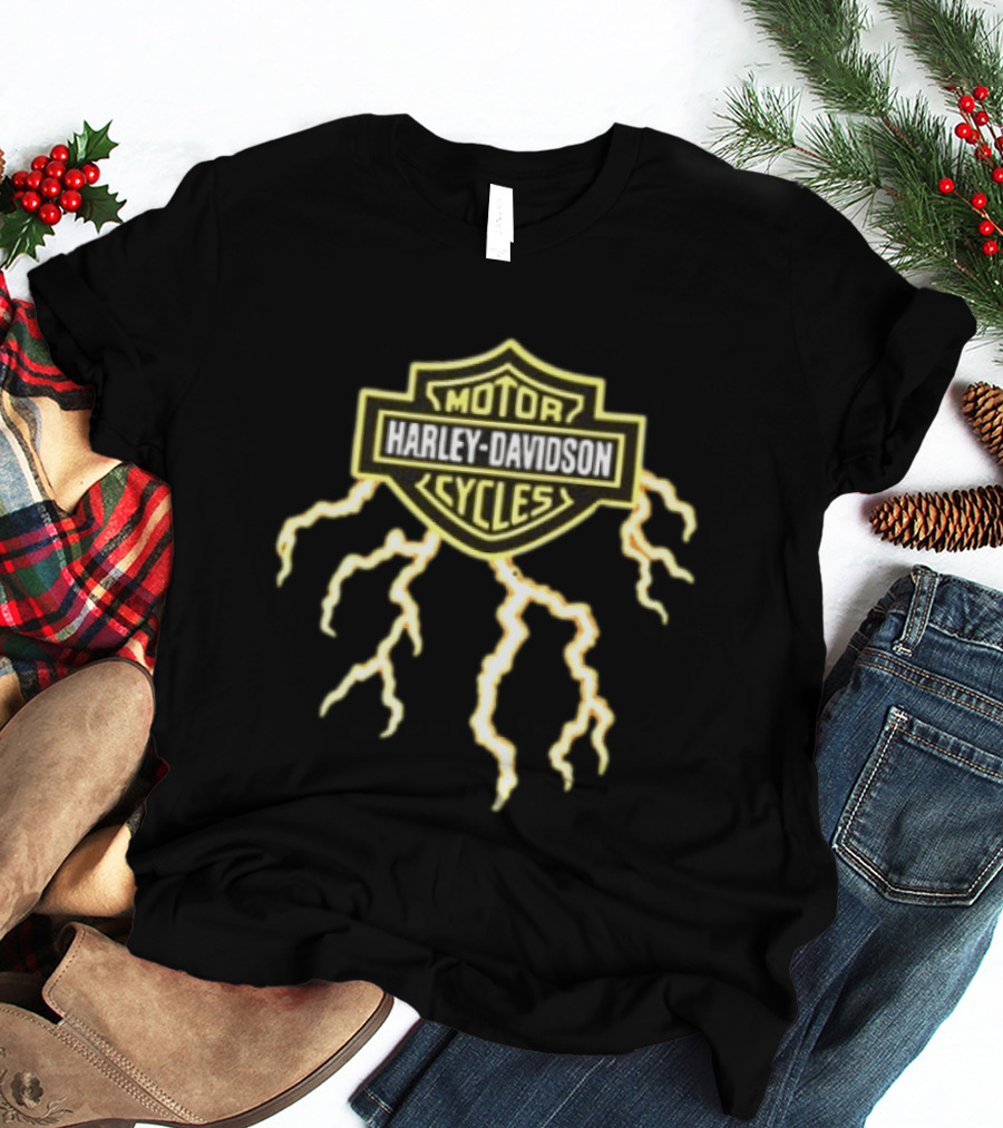 Harley Davidson Motor Cycles The Last Biker On Earth Will Be Ridin A Harley Lightning T-Shirt