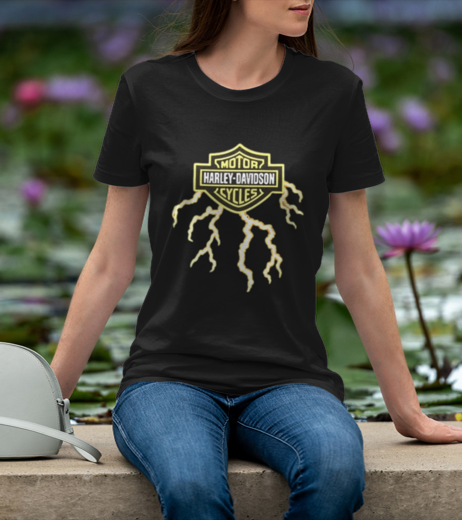 Harley Davidson Motor Cycles The Last Biker On Earth Will Be Ridin A Harley Lightning T-Shirt