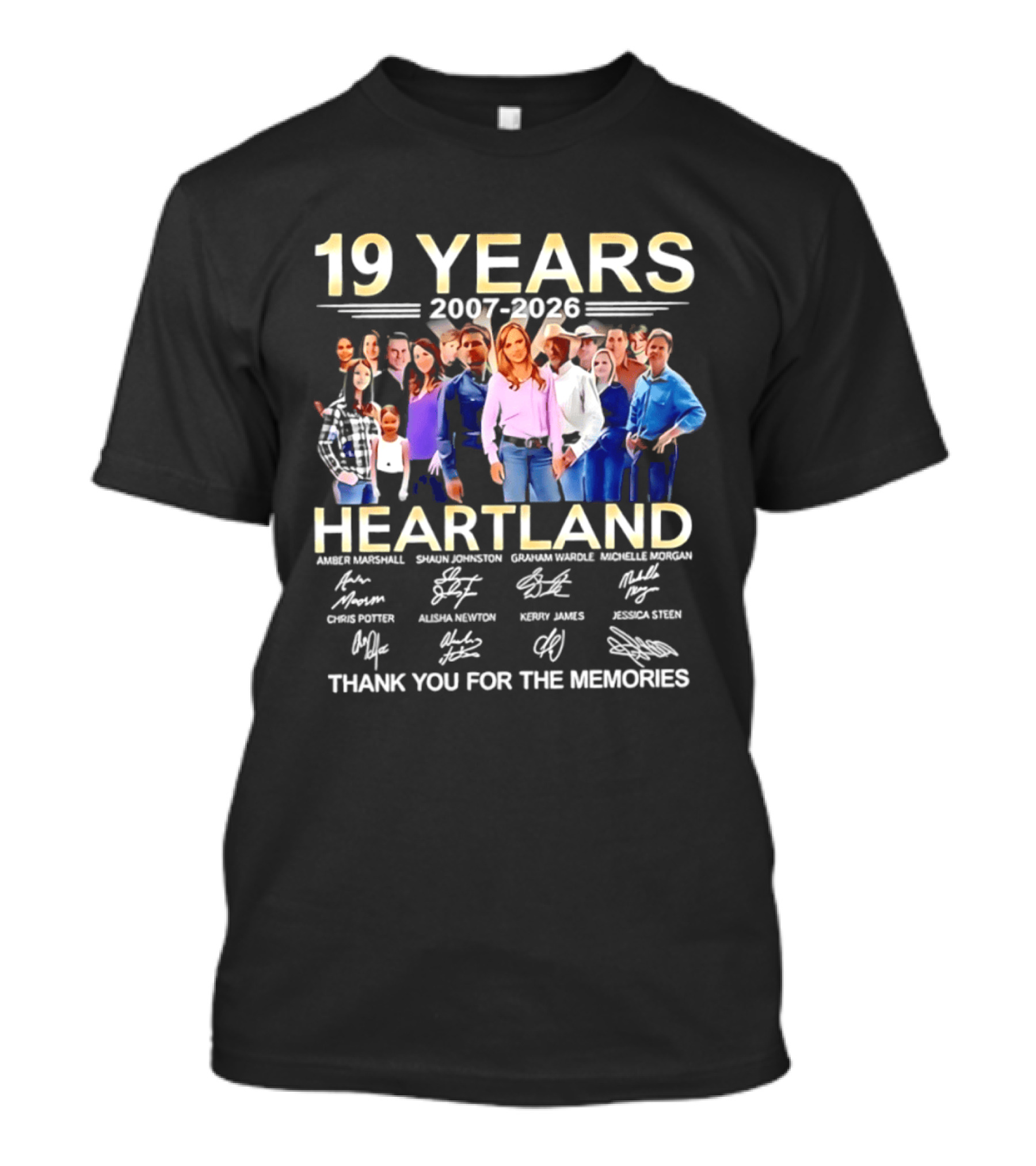 19 Years Heartland 2007 2026 Thank You For The Memories Signatures T-Shirt