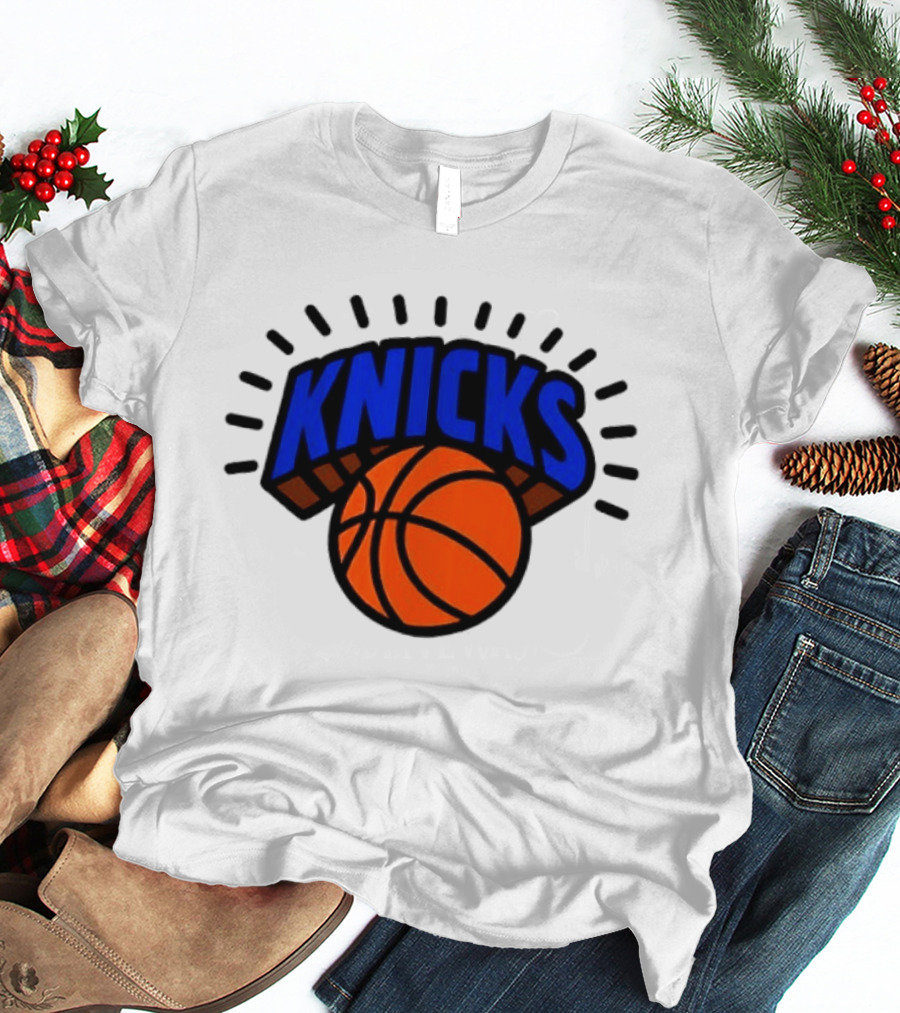 2026 NBA Let's Go New York Knicks Caricatures Two Sided T-Shirt