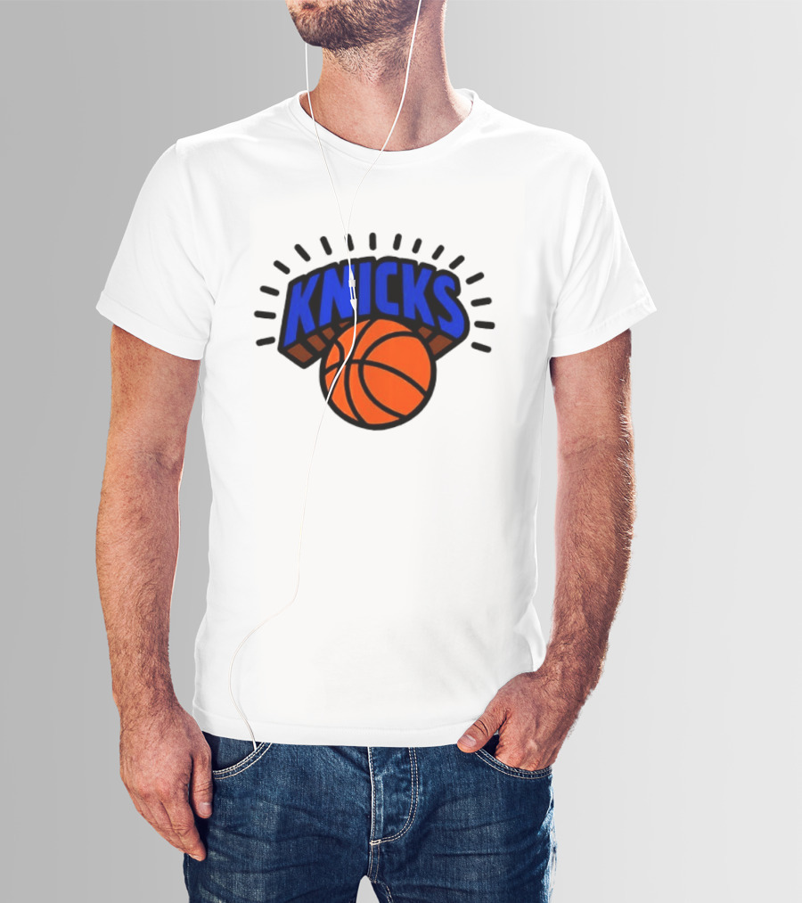2026 NBA Let's Go New York Knicks Caricatures Two Sided T-Shirt