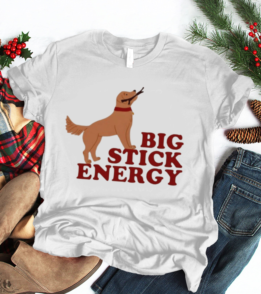 Big Stick Energy Golden Retriever Dog Lover Playful Pet T-Shirt