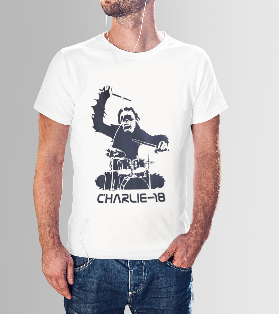 Charlie 18 Bigfoot Drumming T-Shirt