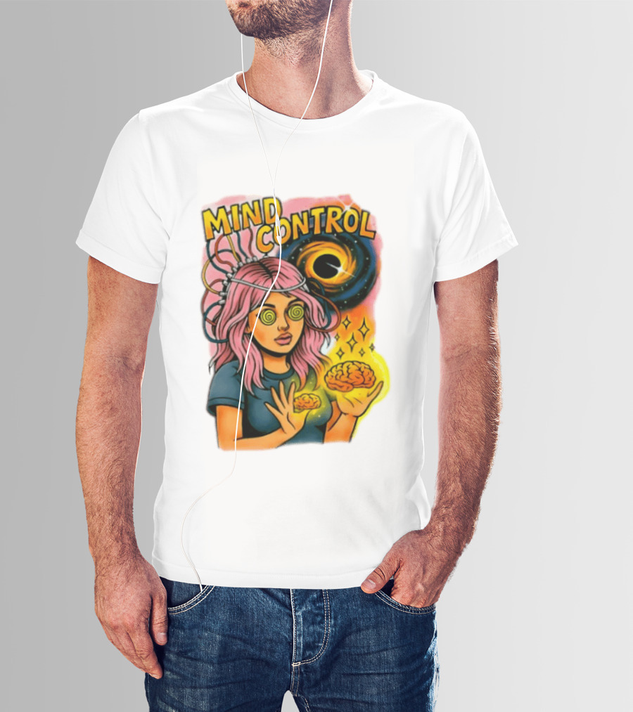 Mind Control Teen Hearts Psychedelic Black Hole Spiral Eyes Brain Magic T-Shirt