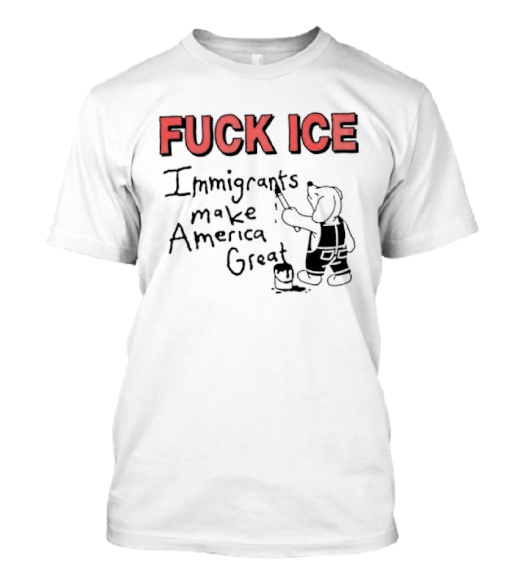 Fuck ICE Immigrants Make America Great Elephant Painter T-Shirt