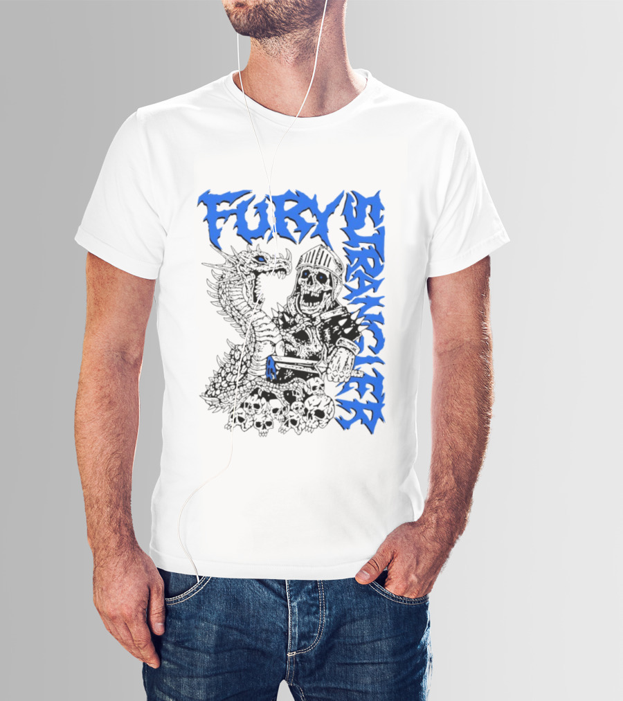 Fury Stranger Skeleton Knight And Dragon T-Shirt