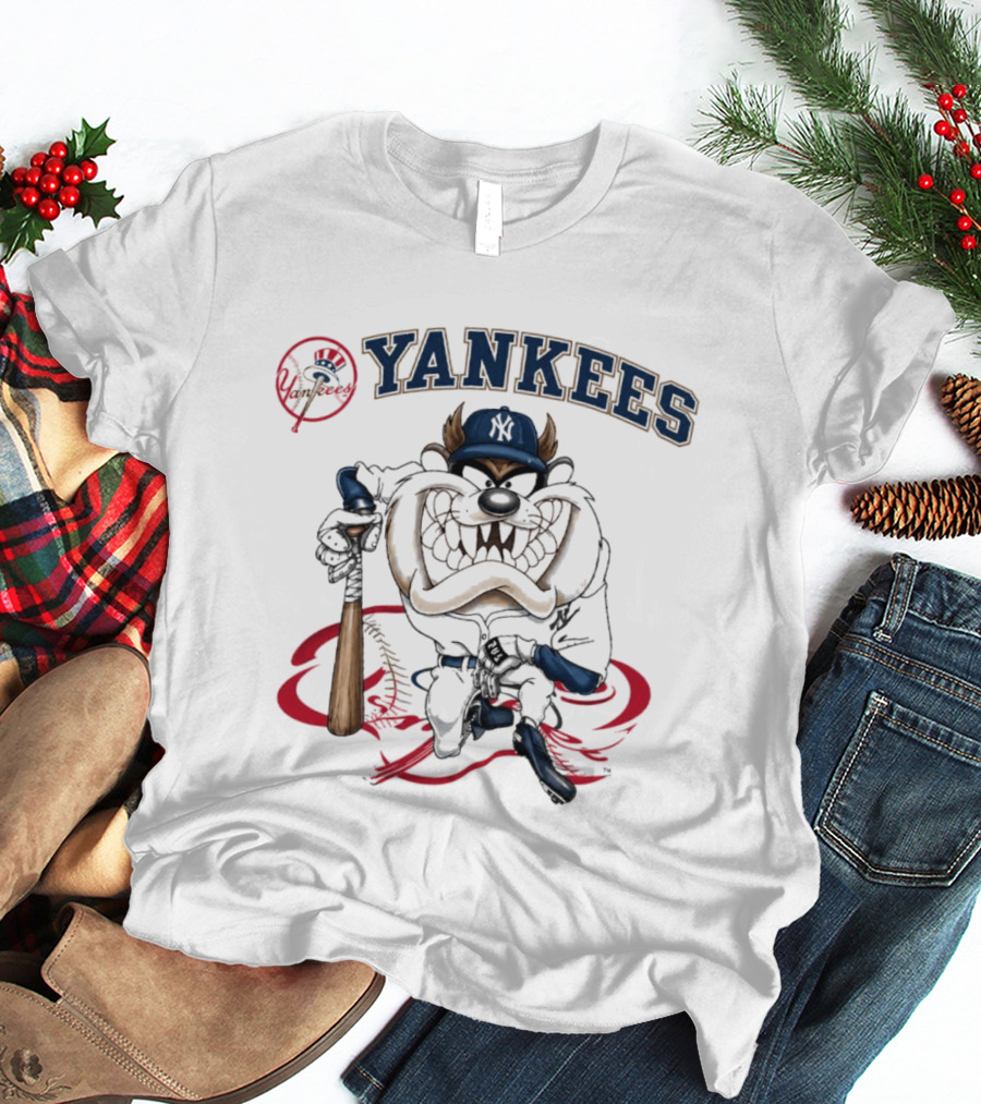 NY Yankees Tasmanian Devil Looney Tunes Baseball MLB T-Shirt