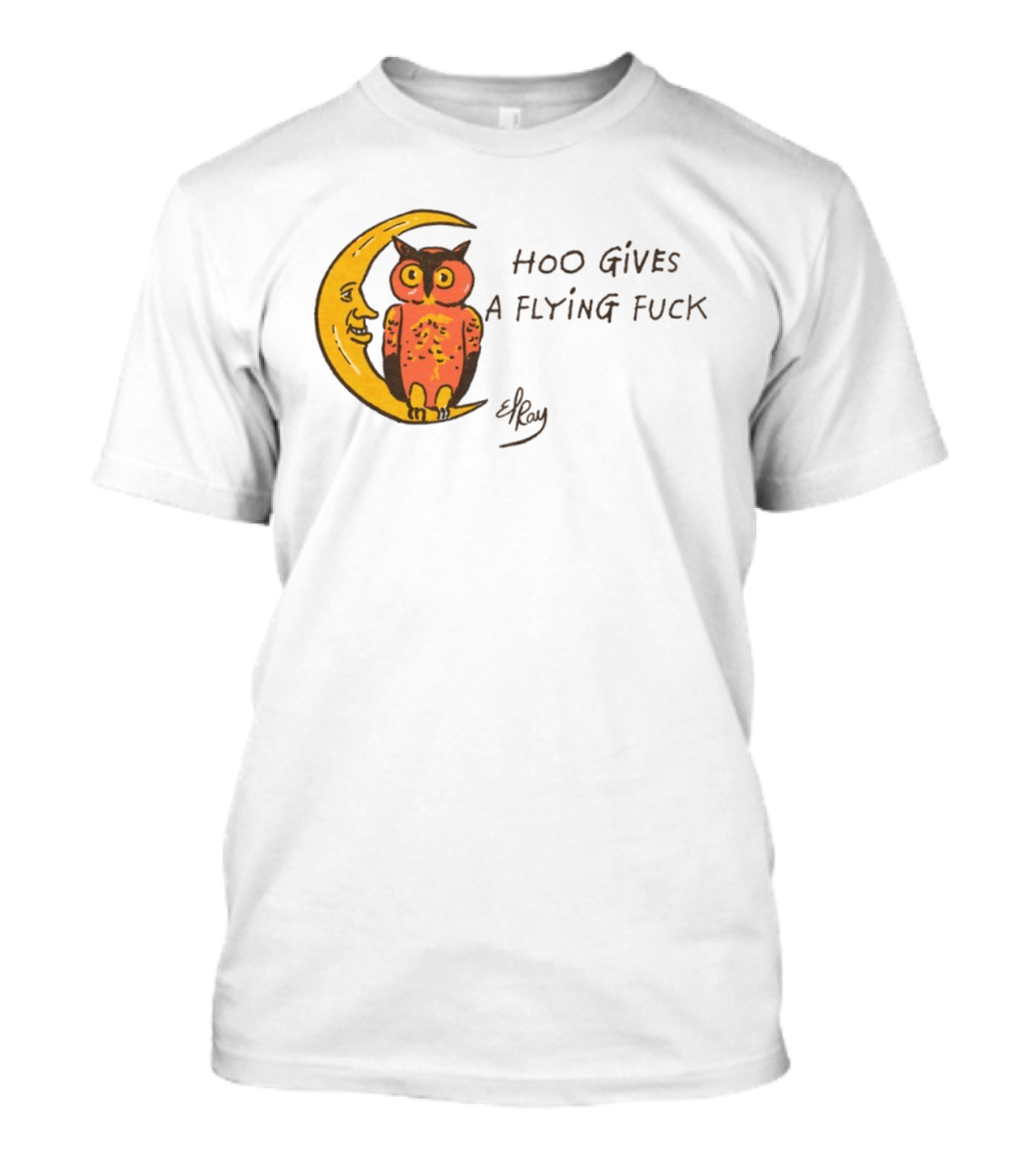 Hoo Gives A Flying Fuck Owl Moon Elyx T-Shirt