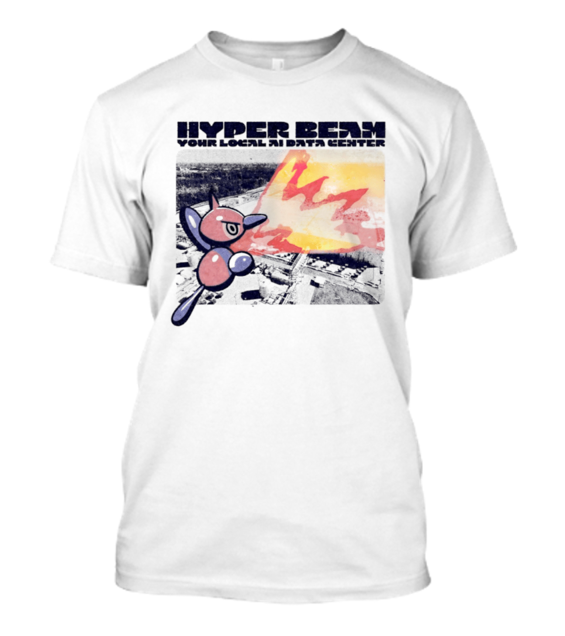 Porygon Hyper Beam Your Local AI Data Center Explosion T-Shirt