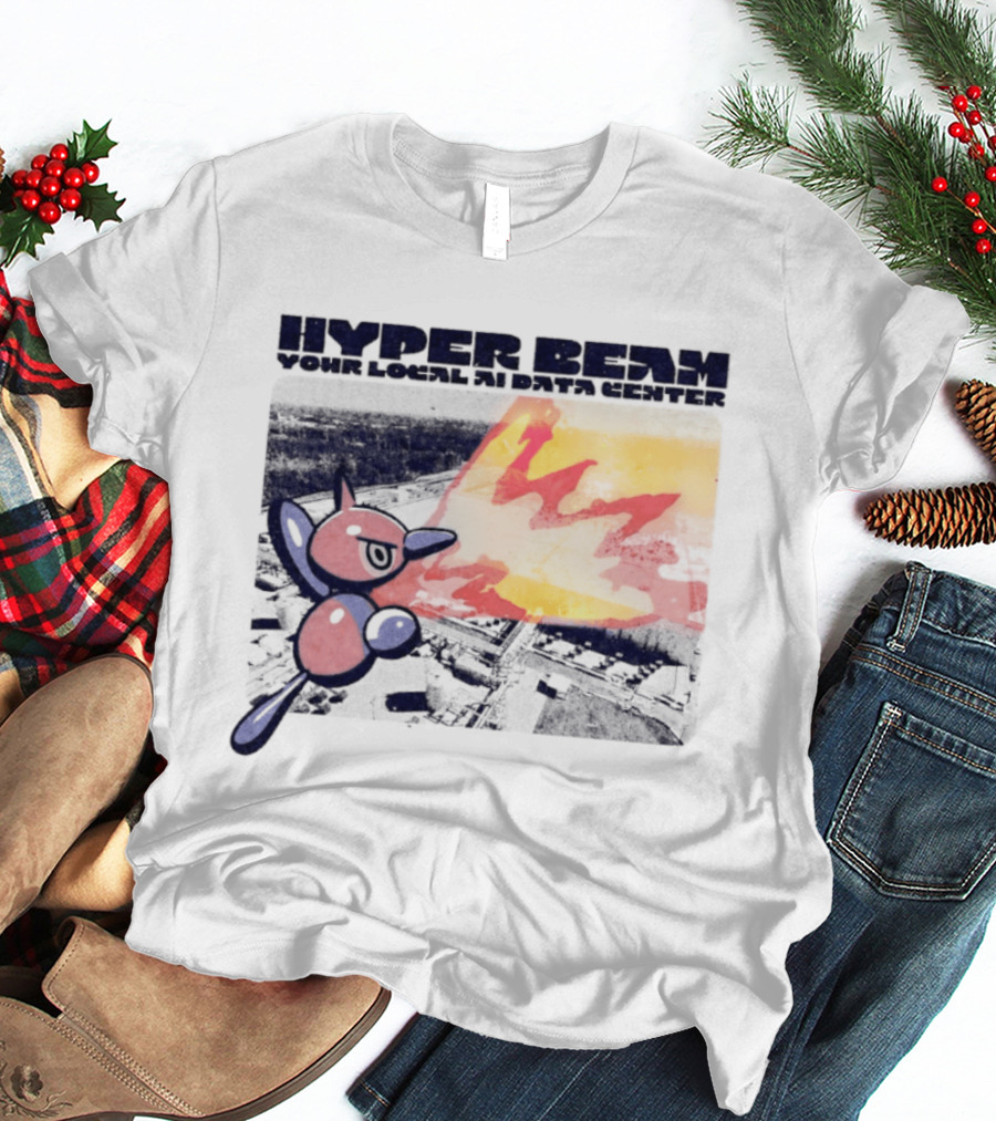 Porygon Hyper Beam Your Local AI Data Center Explosion T-Shirt