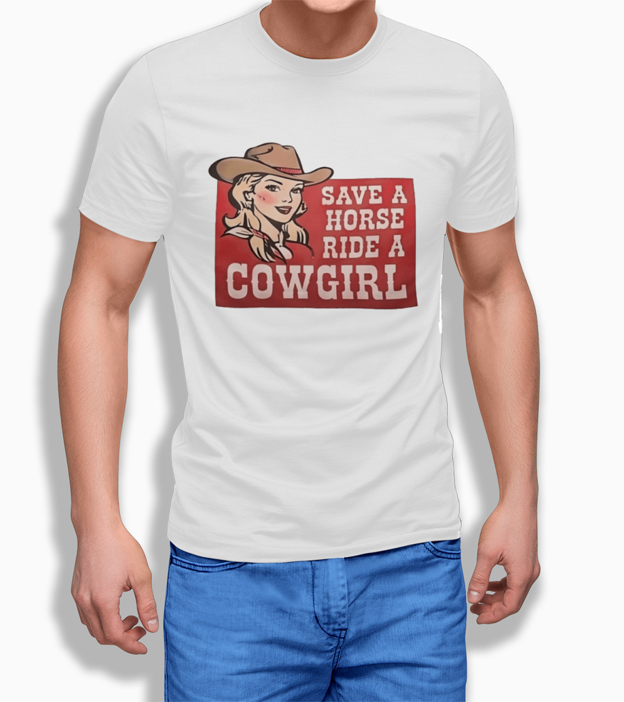 Save A Horse Ride A Cowgirl Western Country Music Vintage Style Cowgirl T-Shirt