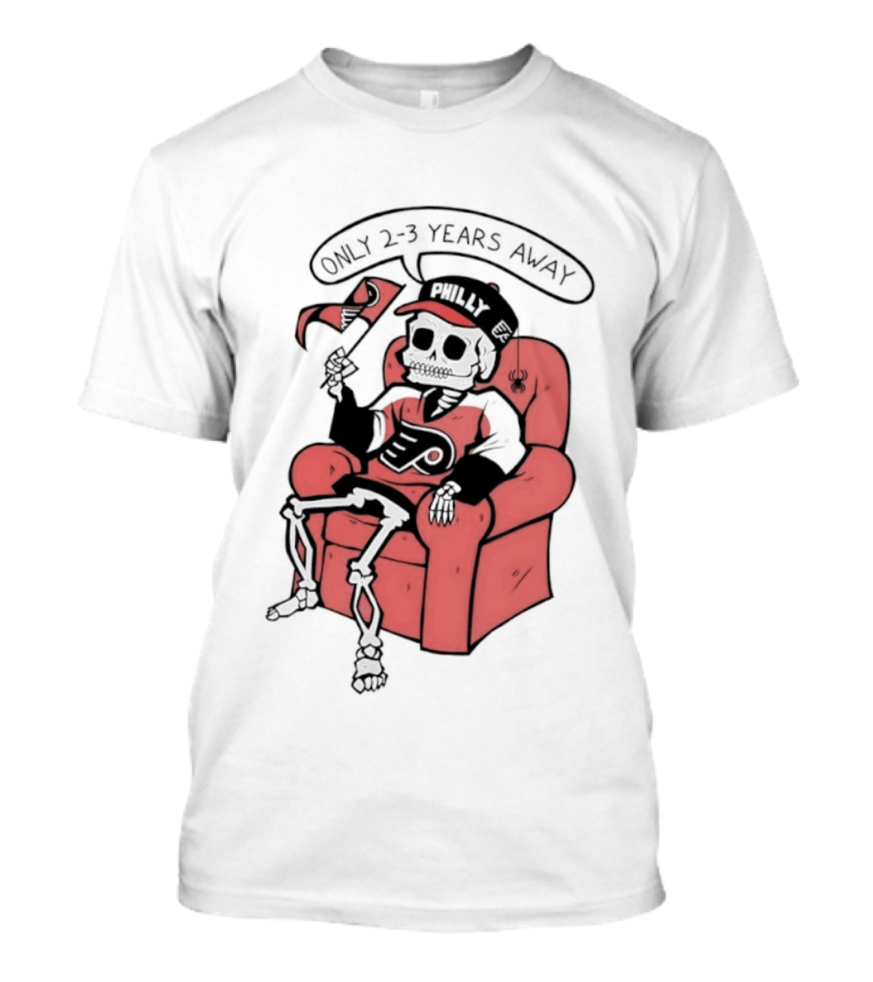 Skeleton Only 2 3 Years Away Philly Flyers Fan Chair T-Shirt