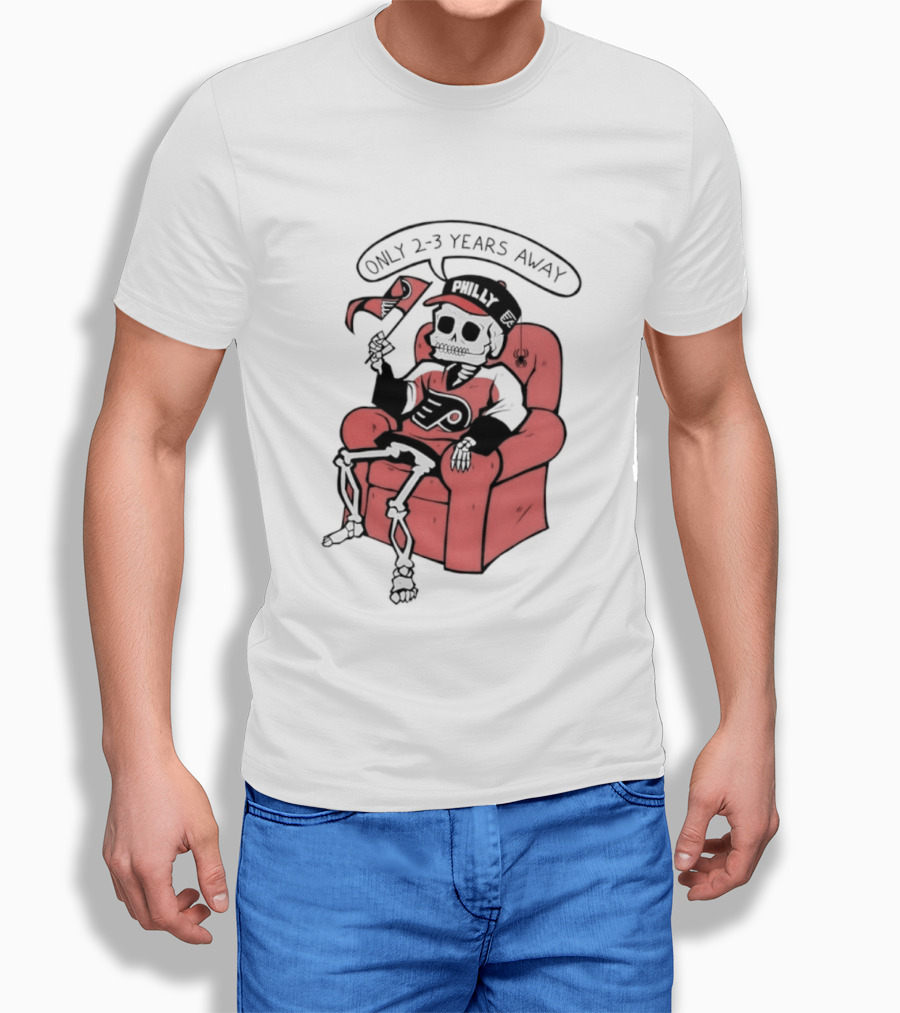 Skeleton Only 2 3 Years Away Philly Flyers Fan Chair T-Shirt