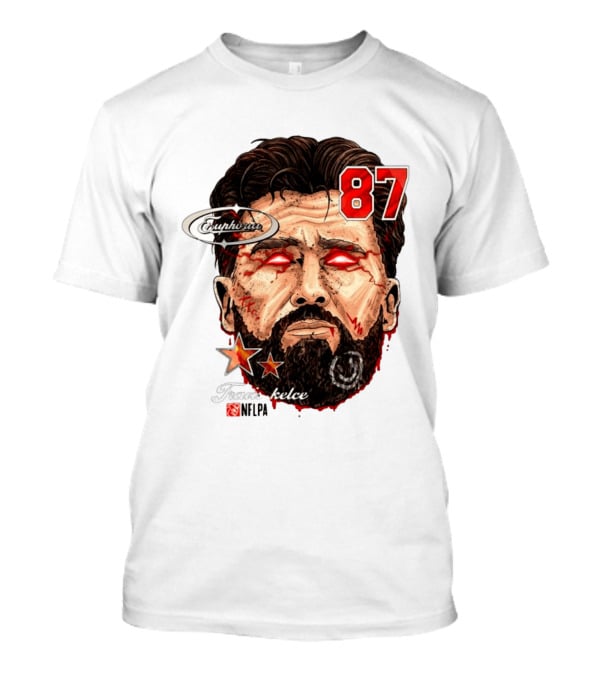 Travis Kelce Euphoria Lightning NFLPA Big Head 87 T-Shirt